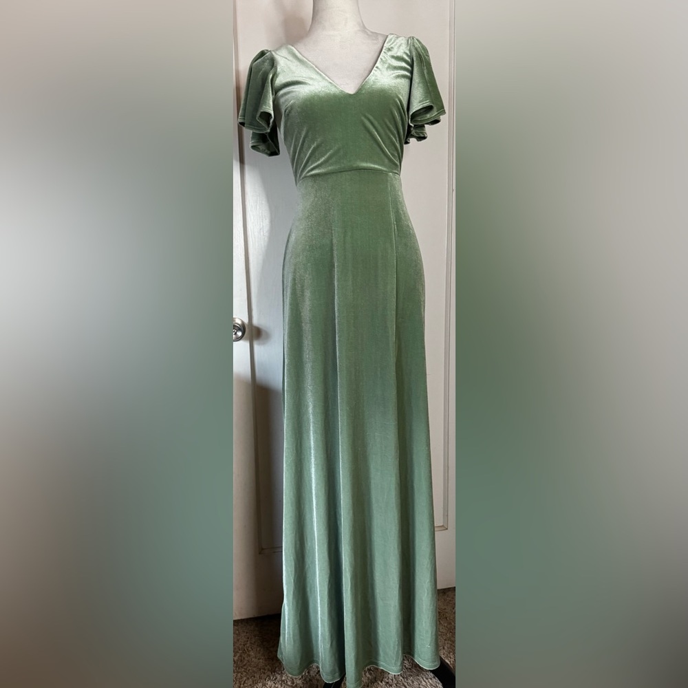 Birdy Grey Hannah Dress with Side Slit Velvet Wedding Evening Maxi Cocktail